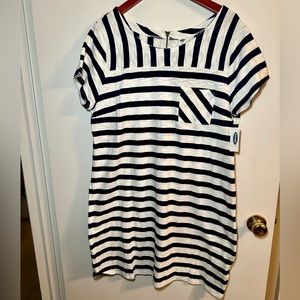 NWT Old Navy blue and white stripe short sleeve dress size XL Tall